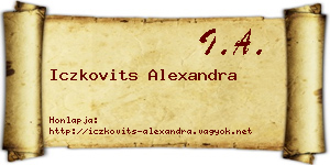 Iczkovits Alexandra névjegykártya